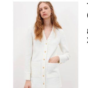 Zara textured jacket dress oyster white NWT Size x-small sold out Balmain style